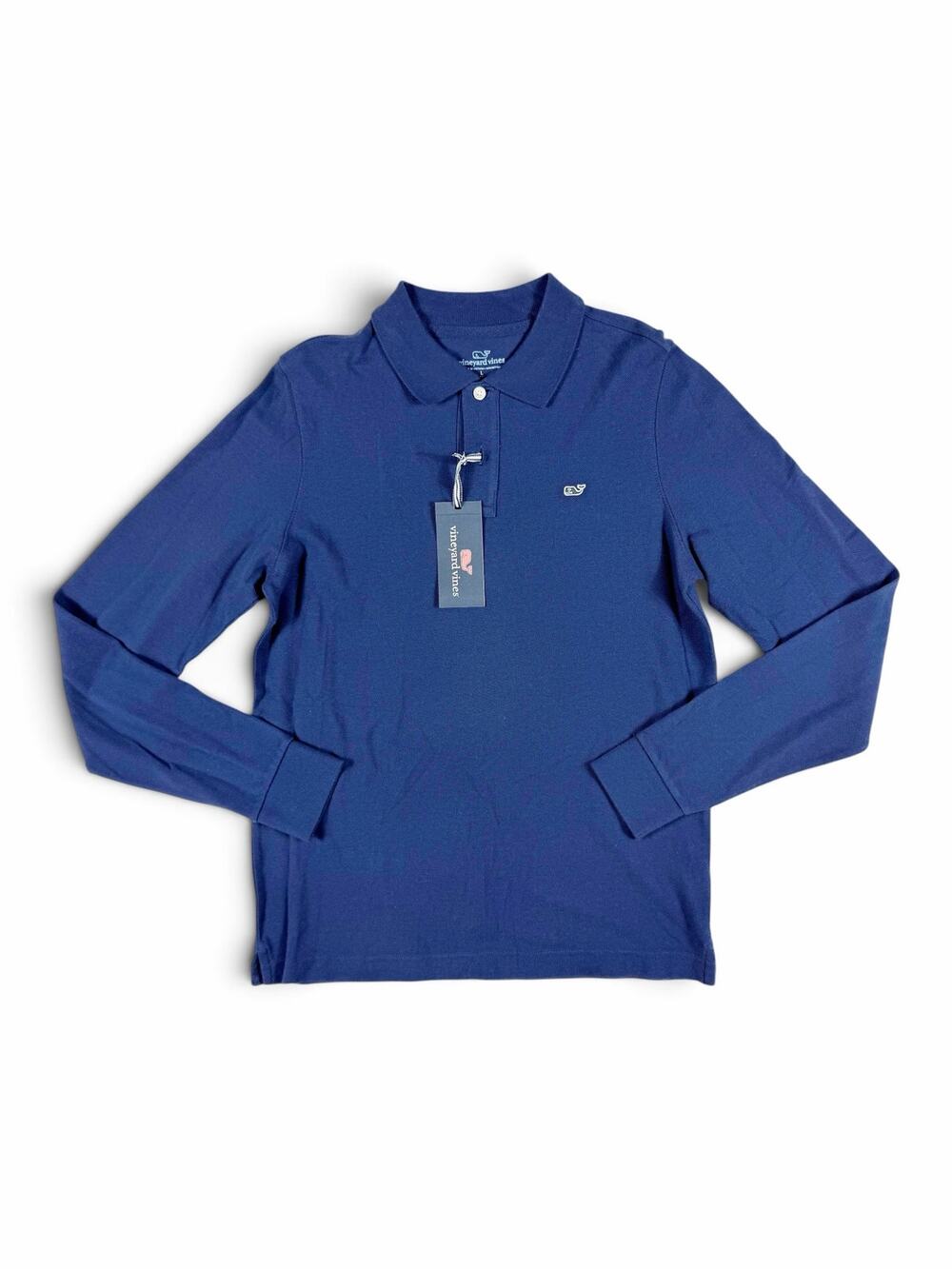 NEW Vineyard Vines Boys LS Classic Pique Polo Deep Bay Large (16)